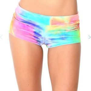 Tie Dye Velvet Rave Booty Shorts